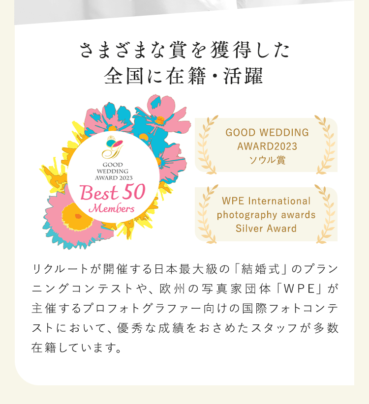 さまざまな賞を獲得した全国に在籍・活躍