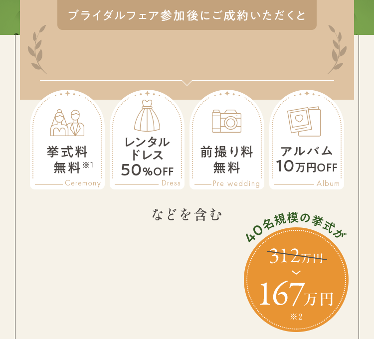 ブライダルフェア参加後にご成約いただくと