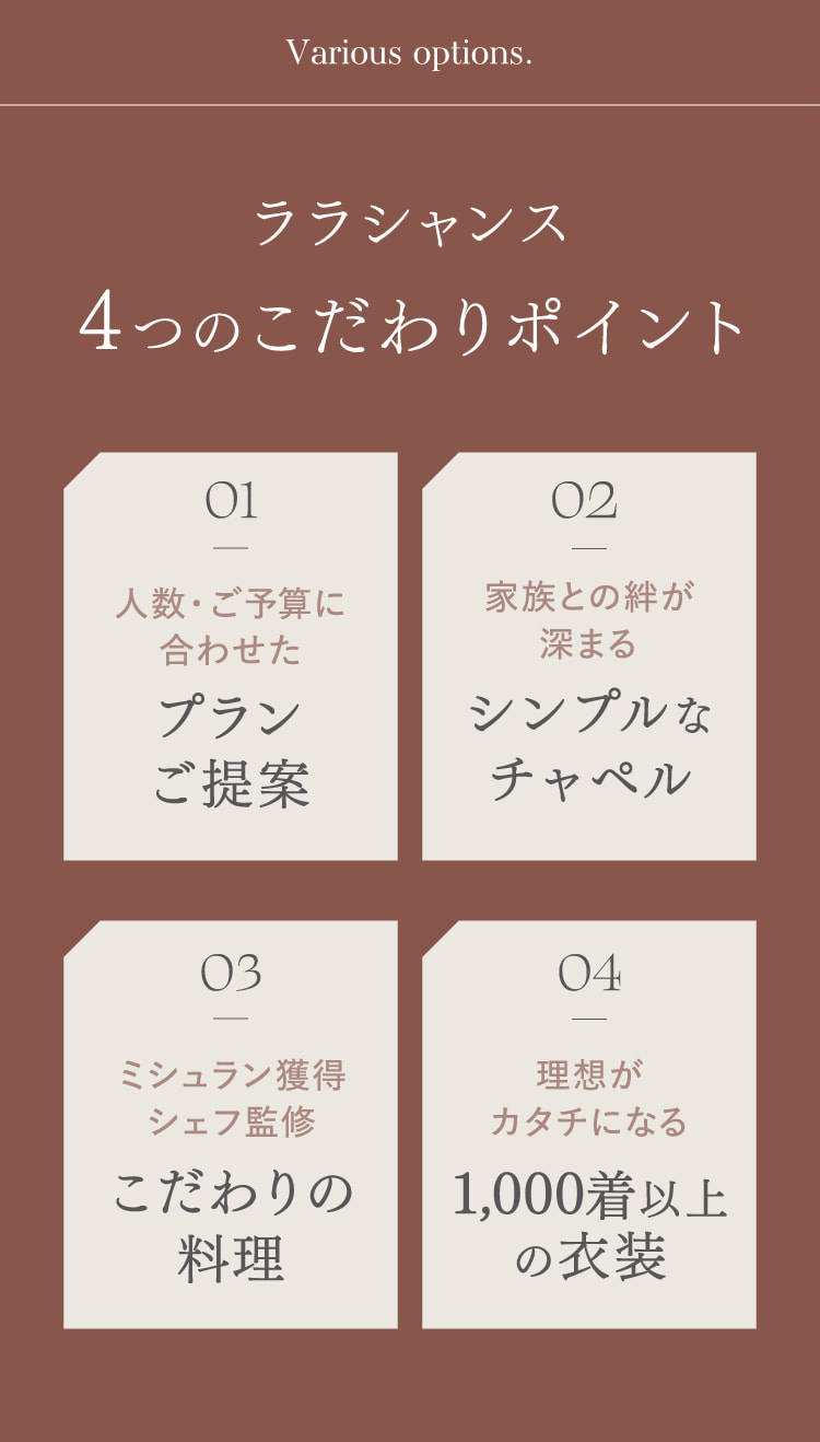 ララシャンス4つのこだわりポイント