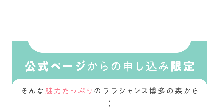公式ページからの申し込み限定