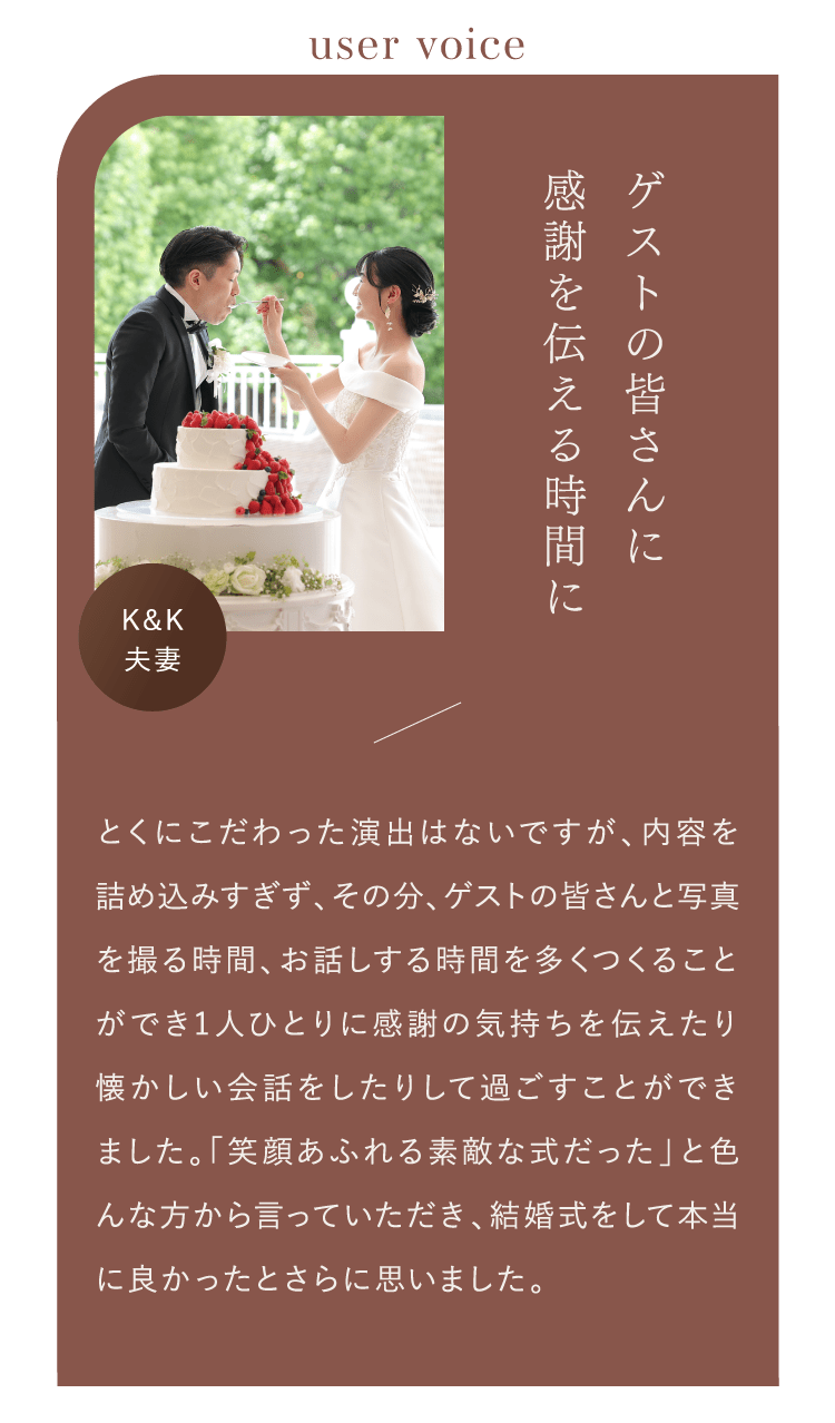 ゲストの皆さんに感謝を伝える時間に