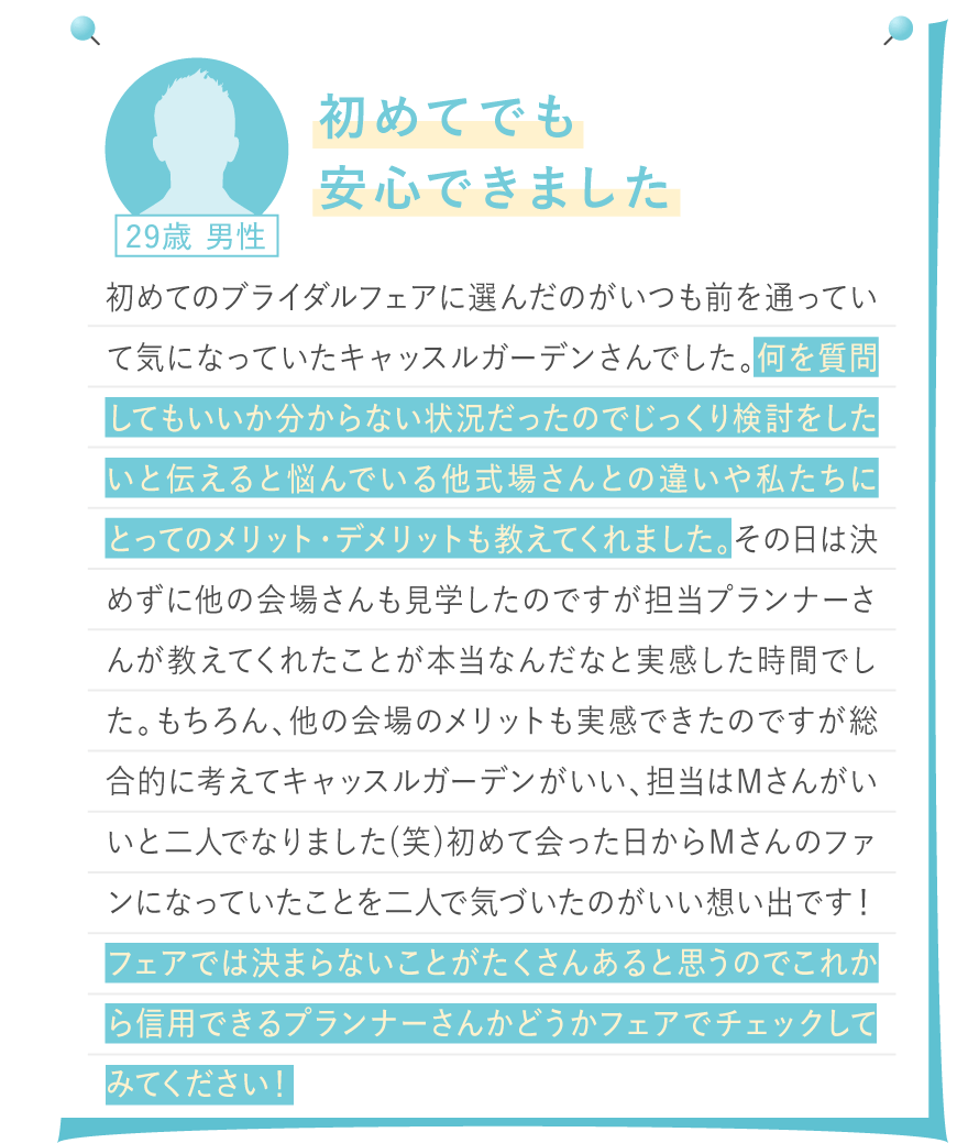 初めてでも安心できました