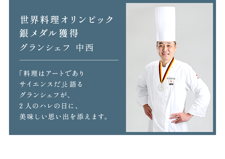世界料理オリンピック銀メダル獲得グランシェフ 中西