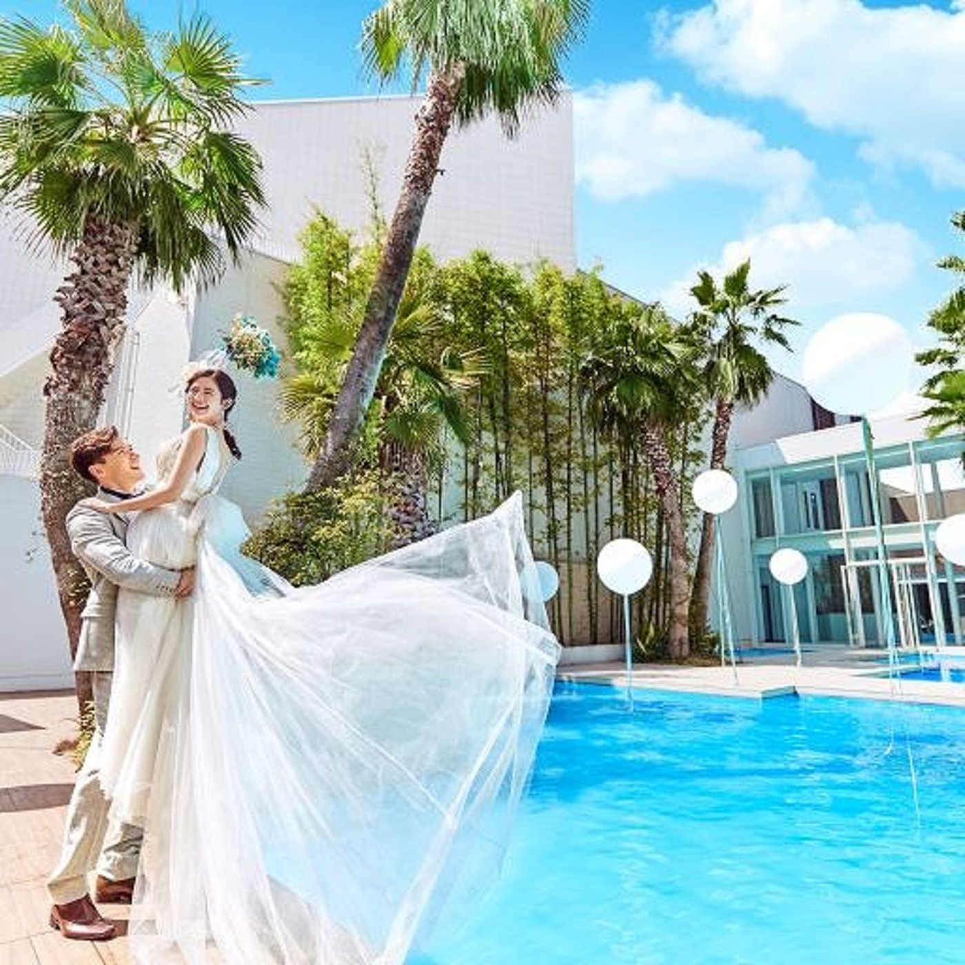 7月 8月限定 サマープラン 40名 80名 緑と水のリゾートを貸切 ウォーターテラスを堪能 70名 299万円 公式 ララシャンスhiroshima迎賓館 広島の結婚式場 ウェディング